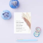 Budget Boho Pink Pampas Grass Baby Shower Girl Flyer (Einzeln)