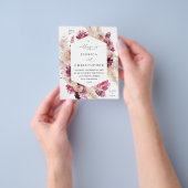 Budget Boho Pink Pampas Grass Floral Hochzeit Flyer (Gruppe)