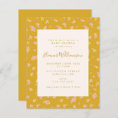 Budget Boho Pink Yellow Floral Baby Dusche (Vorne/Hinten)