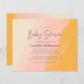 Budget Boho Pink Yellow Script Kinderdusche Einlad (Vorne/Hinten)