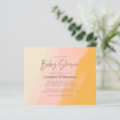 Budget Boho Pink Yellow Script Kinderdusche Einlad (Stehend Vorderseite)