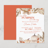 Budget Boho Pumpkin Baby Showeinladung (Vorne/Hinten)