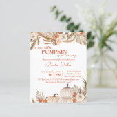 Budget Boho Pumpkin Baby Showeinladung (Stehend Vorderseite)