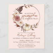 Budget Boho Pumpkin Girl Fall Babydusche Einladung (Vorderseite)