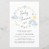 Budget Boho Rainbow Baby Boy Shower Einladung (Vorderseite)