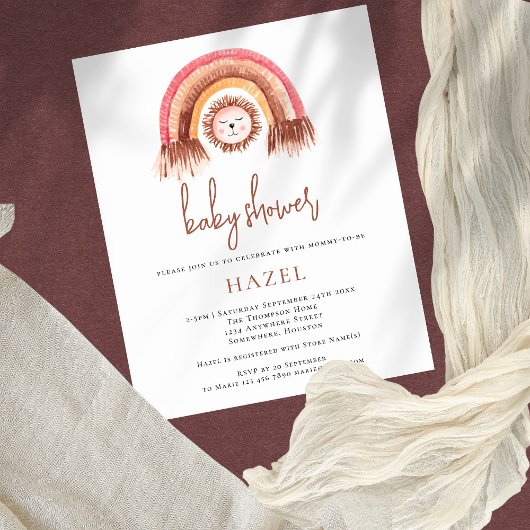 Budget Boho Rainbow Lion Girl Boy Baby Dusche