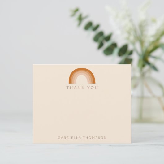 Budget Boho Rainbow Terracotta Custom Dankcard (Stehend Vorderseite)