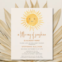 Budget Boho Ray of Sunshine Baby Shower Einladung