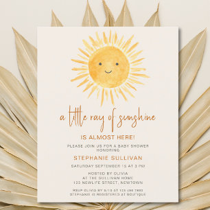Budget Boho Ray of Sunshine Baby Shower Einladung