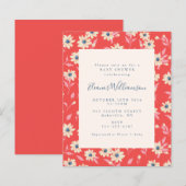 Budget Boho Red Blue Floral Baby Dusche (Vorne/Hinten)