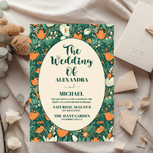 Budget Boho Retro Floral Wedding Flyer