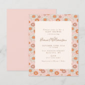 Budget Boho Retro Pink Floral Baby Dusche (Vorne/Hinten)