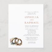 Budget Boho Rings Bohemisch Hochzeitseinladung (Vorderseite)