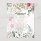BUDGET BOHO Rosa PampasGrass Wedding Einladung Flyer (Hinten)
