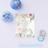 BUDGET BOHO Rosa PampasGrass Wedding Einladung Flyer (Einzeln)