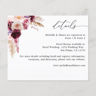 Budget Boho Rosa Rahmen Pampas Gras Details Flyer