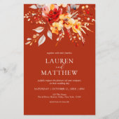 Budget Boho Rust Orange Hochzeit im Herbst Einladu Flyer (Vorne)