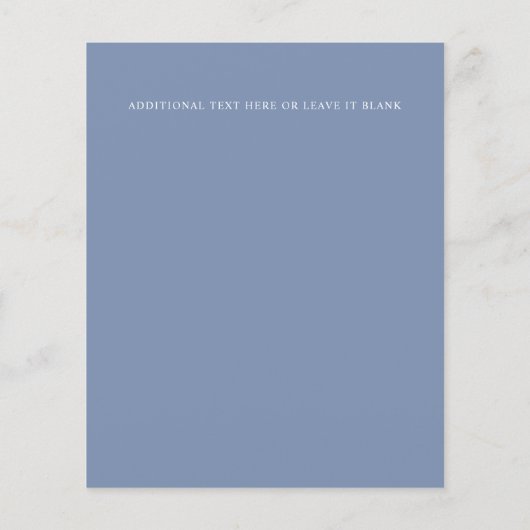 BUDGET Boho Rustic Dusty Blue Blätter Hochzeit (Rückseite)