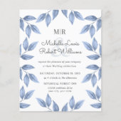 BUDGET Boho Rustic Dusty Blue Blätter Hochzeit (Vorderseite)