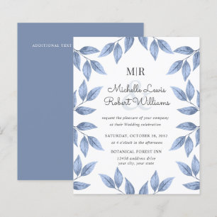BUDGET Boho Rustic Dusty Blue Blätter Hochzeit