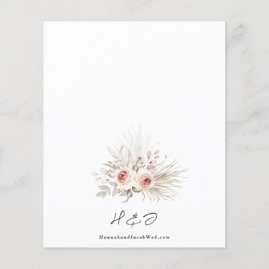 Budget Boho Rustic Floral Wedding Einladung (Rückseite)