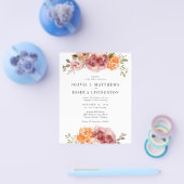 Budget Boho Rustic Floral Wedding Einladung Flyer (Einzeln)