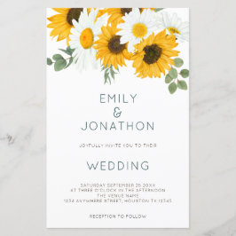 Budget Boho Rustic Sonnenblumen Einladung Hochzeit