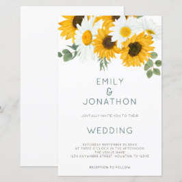 Budget Boho Rustic Sonnenblumen Einladung Hochzeit