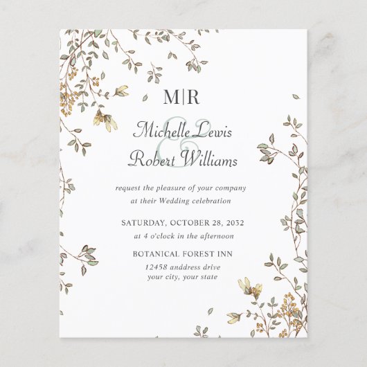 BUDGET Boho Rustikale Blätter Hochzeit Garten (Vorderseite)