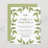 BUDGET Boho Rustikale grüne Blätter Hochzeit (Vorne/Hinten)