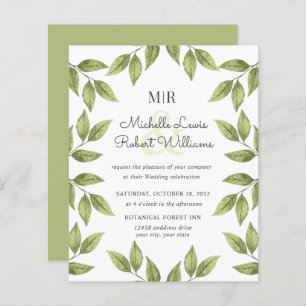 BUDGET Boho Rustikale grüne Blätter Hochzeit