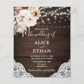 Budget Boho Rustikale neutrale Blume Hochzeit Flyer (Vorne)
