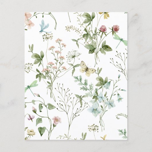 Budget Boho Rustikale Wildblumen Einladung Hochzei (Rückseite)