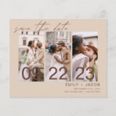 Budget Boho Save the Date 3 Foto Einladungen (Vorderseite)
