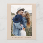 Budget Boho Save the Date Foto Minimalistisch (Vorderseite)