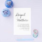 Budget Boho Schwarz-weiß Moderne Hochzeitseinladun Flyer (Einzeln)