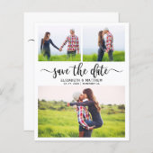 Budget Boho Script Foto Collage Save the Date (Vorne/Hinten)