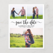 Budget Boho Script Foto Collage Save the Date (Vorderseite)