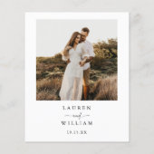 Budget Boho Script Foto Hochzeit Einladung (Rückseite)