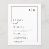 Budget Boho Script Foto Hochzeit Einladung (Vorderseite)