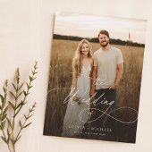 Budget Boho Script Rustic Foto Wedites Einladungen