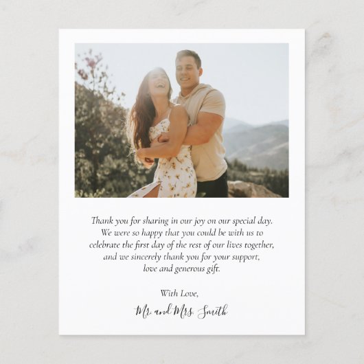 Budget Boho Script Wedding Collage Danke Flyer (Hinten)