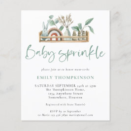 Budget Boho Shelf Toys Sage Baby Sprinkle Einladun