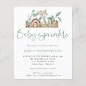 Budget Boho Shelf Toys Sage Baby Sprinkle Einladun (Vorderseite)