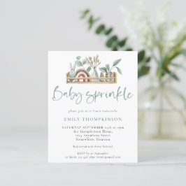 Budget Boho Shelf Toys Sage Baby Sprinkle Einladun