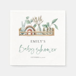 Budget Boho Shelf Toys Sage Green Baby Dusche Serviette