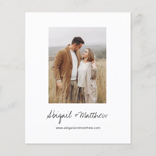 Budget Boho Simple Schwarz-weiß Wedding Einladung Flyer (Hinten)