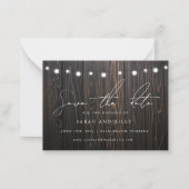 BUDGET Boho String Light Wedding Save the Date Mitteilungskarte (Vorderseite)