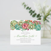 Budget Boho Succulent Bridal Dusche Einladung (Stehend Vorderseite)