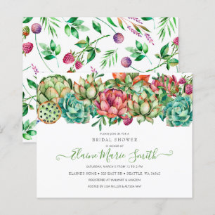 Budget Boho Succulent Bridal Dusche Einladung